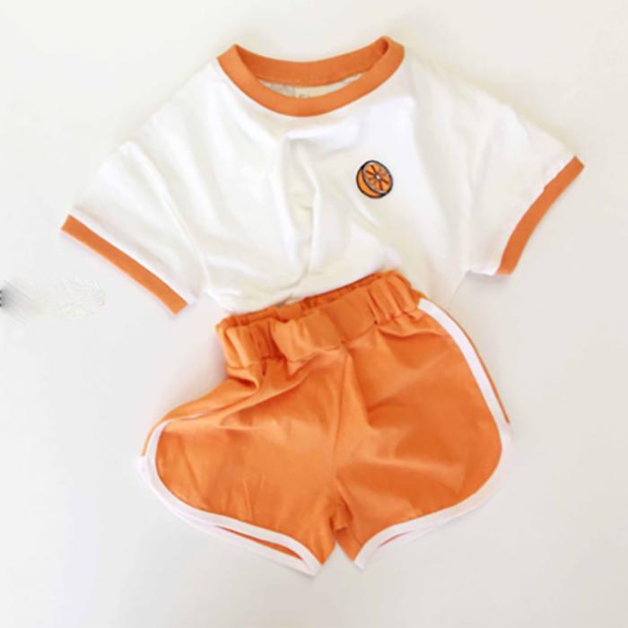 Korean Children's Clothing Baby Children's Suit Summer Cute Fruit Pattern Short Sleeve Shorts Casual Suit