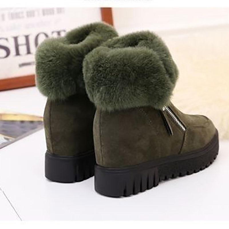 Real Rabbit Fur Plus Cashmere Shoes Increase In Thick Bottom Short Snow Boots Women's Plush Short Boots Winter Shoes Tide