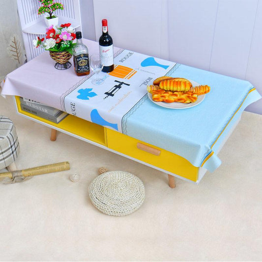 Tablecloth Waterproof and Oil-proof Disposable Pvc Table Mat Desk Cover Cloth Nordic Rectangular Home Coffee Table Cloth Fabric