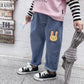 Children's Jeans Boys and Girls' Spring and Autumn Korean Style Casual Pants with Loose Embroidery Denim Pants