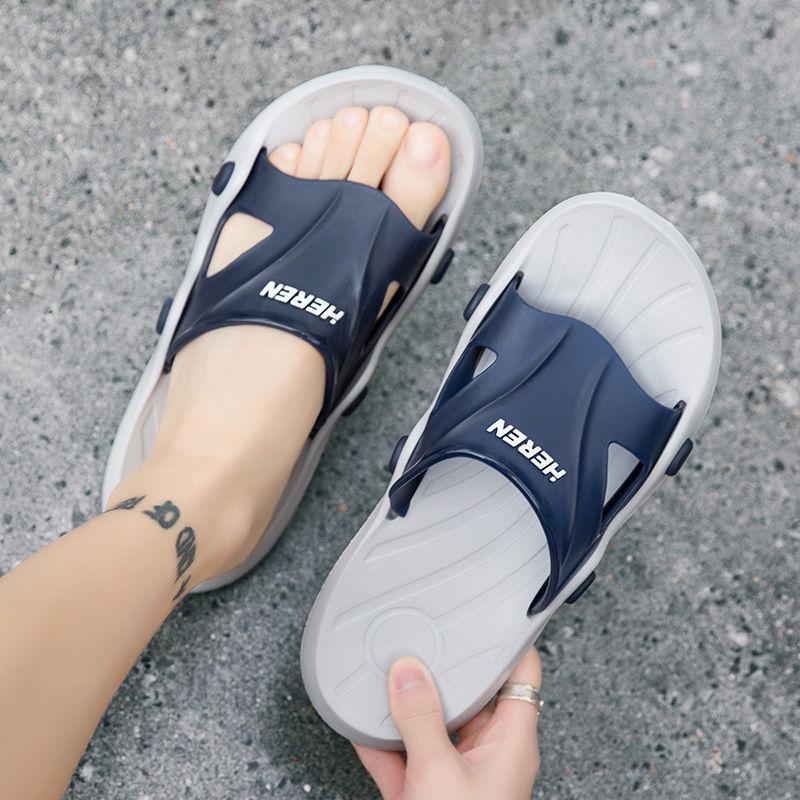 Slippers male flip flops wear non-slip soft bottom slippers beach shoes home bathroom sandals summer