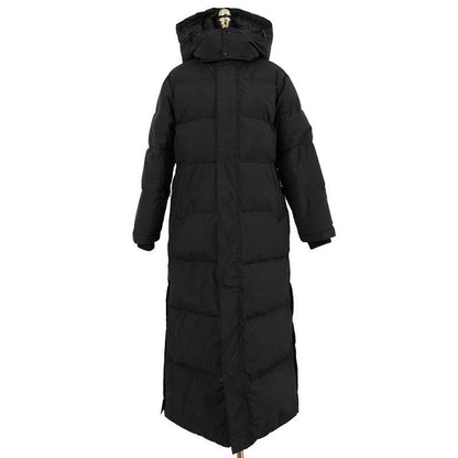 Women's Super Long Hooded Stand-collar Slim Padded Jacket Women's Long Knee-to-ankle Padded Jacket Winter Thick Black Jacket Women