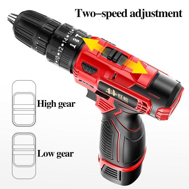 12V Luxury Household Electric Screwdriver Set Digital Display Cordless Electric Drill with Tool Box