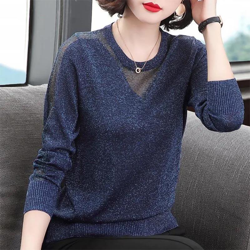 Women's Knitted Tops Loose Sweaters Inner Bottoming Shirts Outer Wear Large Size Mother's Wear