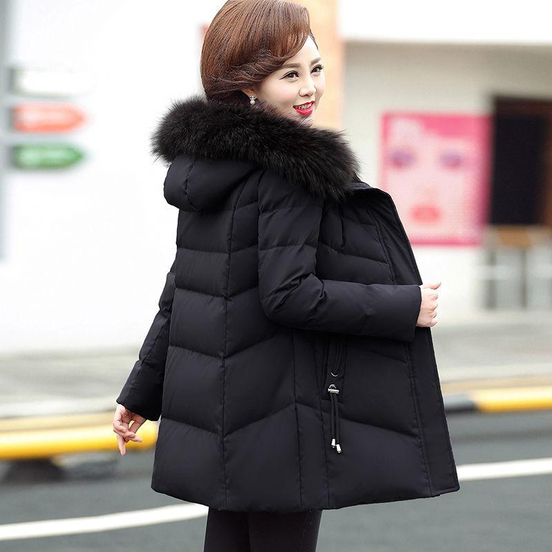 Autumn and Winter Ladies Mid-length Down Padded Jacket, Fashionable Middle-aged and Elderly Padded Jacket