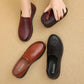 Middle-aged and Elderly Mother Shoes Spring and Autumn Flat Bottom Non-slip Leather Shoes Soft Bottom Comfortable Single Shoes Casual Leather Shoes