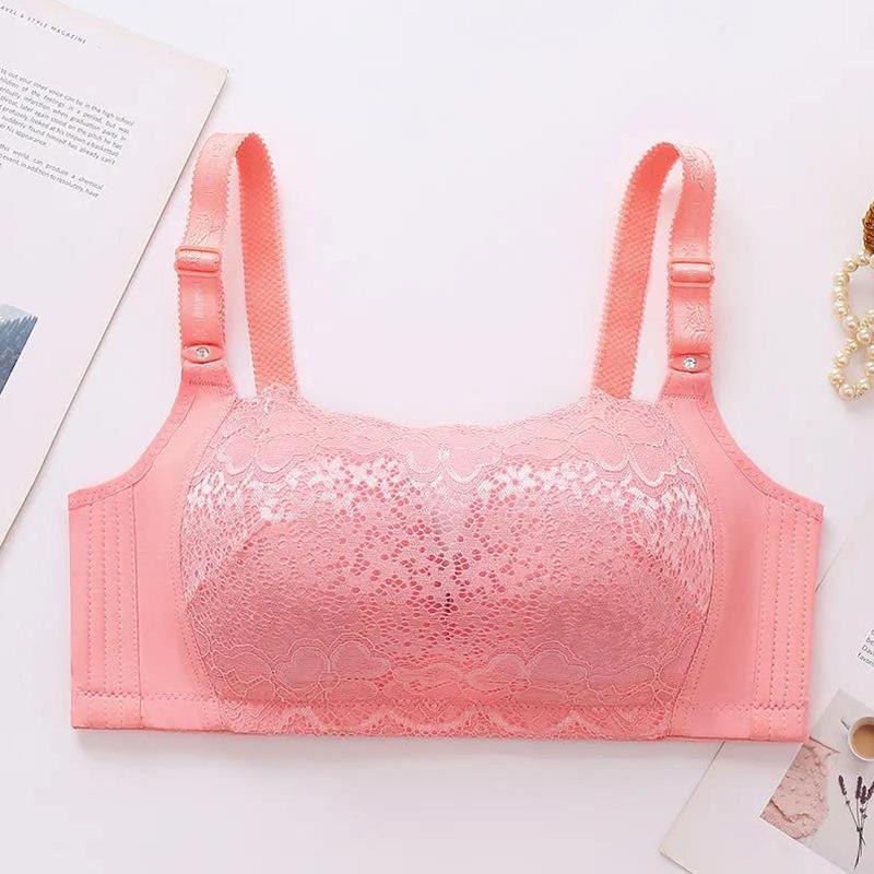 Underwear Women's Plus Size Anti-glare Lace No Steel Ring Bra Sexy Gather-up Breasts Anti-sagging Thin Bra