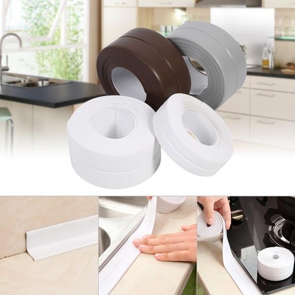 PVC Sealing Strip Tape White Self Adhesive Waterproof Wall Sticker for Bathroom Kitchen