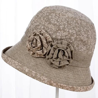 Women's Flower Cotton Cap Foldable Spring Summer Fisherman Hat All Match Floral Cloth Cap Windshield Sun Hat Elegant Pot Cap