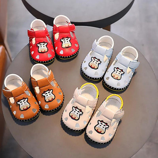 Baby Sandals Women's Soft-soled Toddler Shoes Single Shoes Non-slip Shoes Baby and Toddler Hollow Mesh Baby Step Front Shoes 0-1 Years Old 2