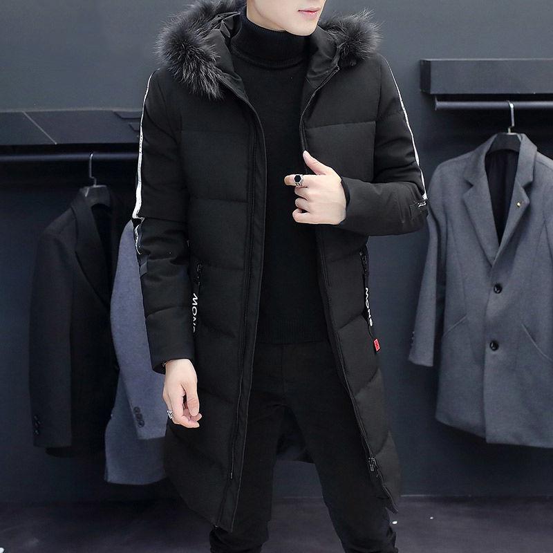 Large size Down jacket  Trend Leisure Men's clothes Winter Medium and long section Cotton clothing