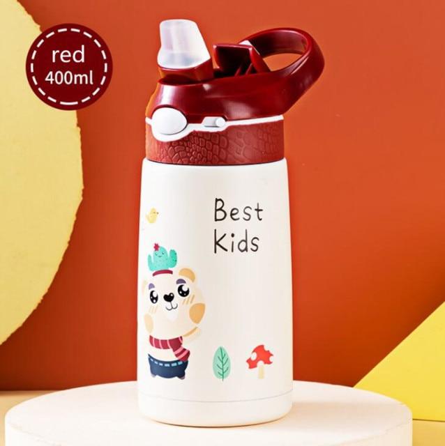 400ml Stainless Steel Thermos Mug Cup for Children Portable Keep Warm Cold Water Bottle for Winter Kids Boy Girl Christmas Gift