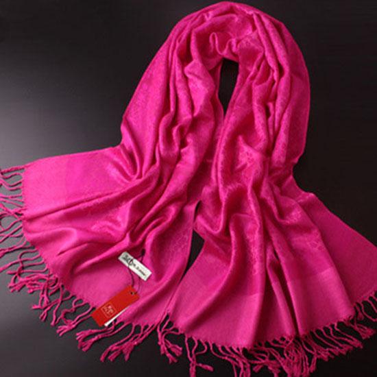 Women Scarf Fashion Warm Winter Jacquard Scarf Faux Cashmere Scarf Plaid Thick Shawls and Scarves