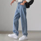 Spring and Summer Jeans Men's All-match Straight Loose Elastic Wide-leg Pants Student Casual Men's Pants