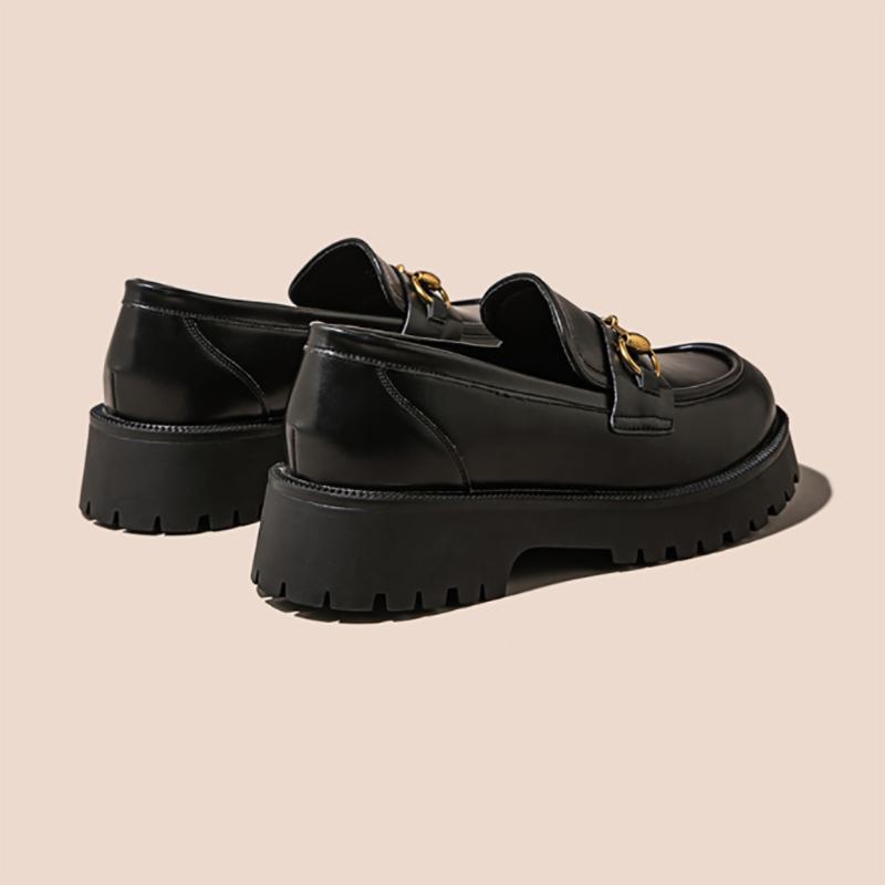 Horsebit Loafer Thick-heel Platform Shoes British Style Small Leather Shoes Thick-heel Platform Women's Shoes Jk Shoes