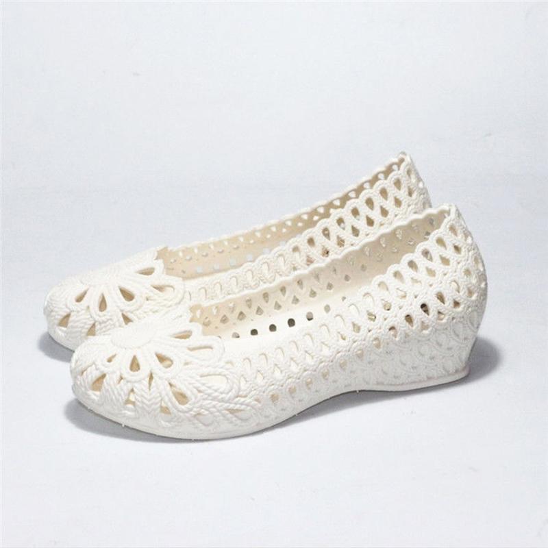 Plastic Sandals Women's White Nurse Shoes Wedges with Holes Shoes Pregnant Non-slip Women's Mother Shoes