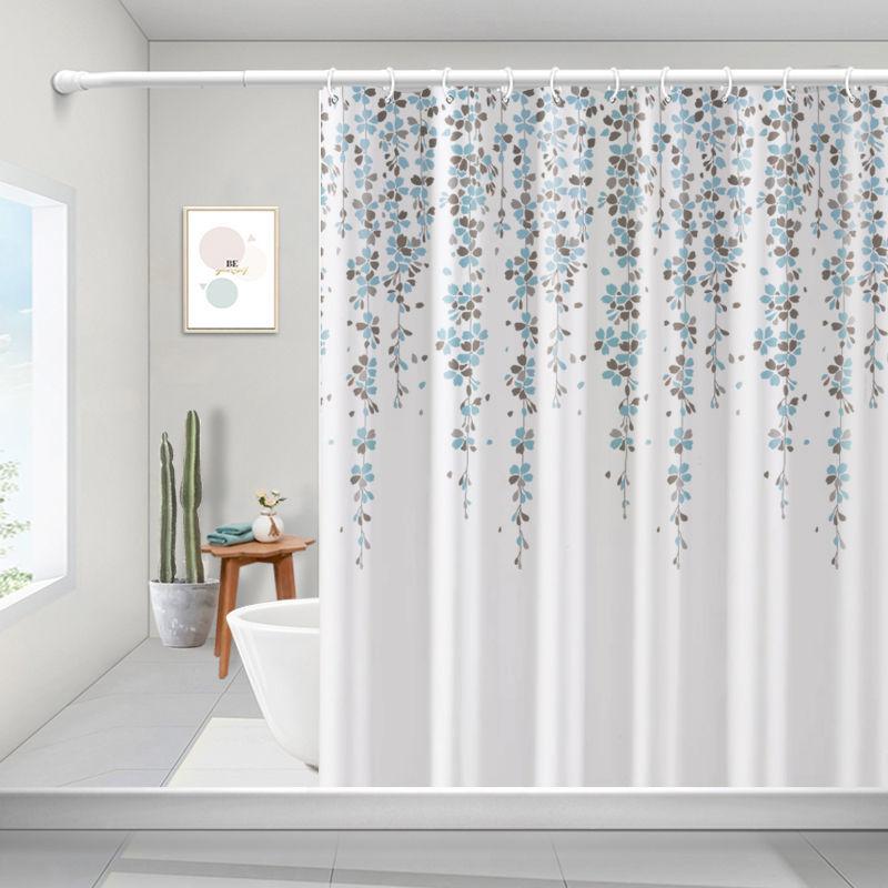 Shower Curtain, Waterproof and Mildew Proof Cloth, Separate Wet and Dry Bathroom Shower Curtain