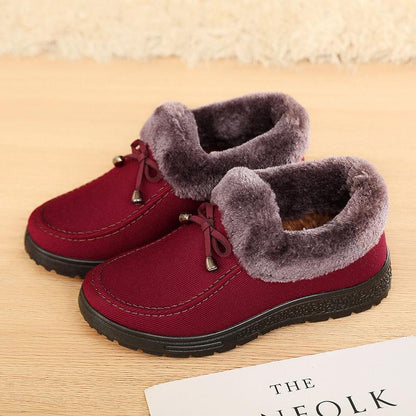 Winter Cotton Shoes Women's Flannel Surface Plus Velvet Thickening Warm Mother Shoes Tendon Bottom Non-slip