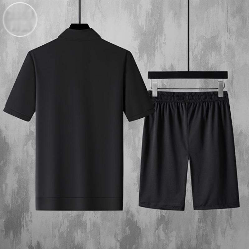 Suit Men's Thin Section Quick-drying Breathable Short-sleeved T-shirt Men's Solid Color Casual Sports Pants Men's Two-piece Men's