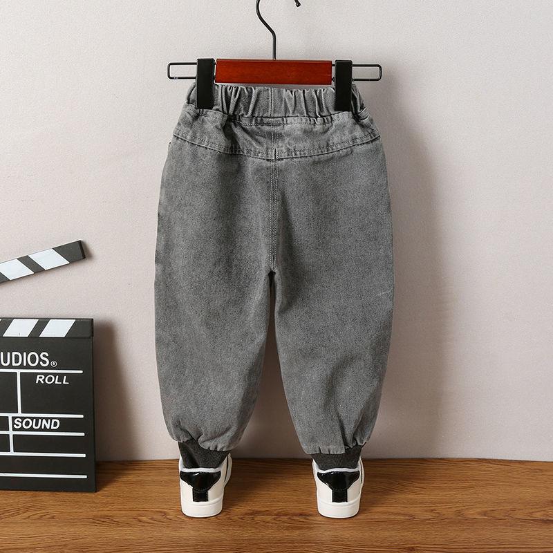 Children's Jeans Autumn Harem Pants Boys Girls Loose Pants Autumn and Winter Plus Velvet Outer Wear Casual Pants