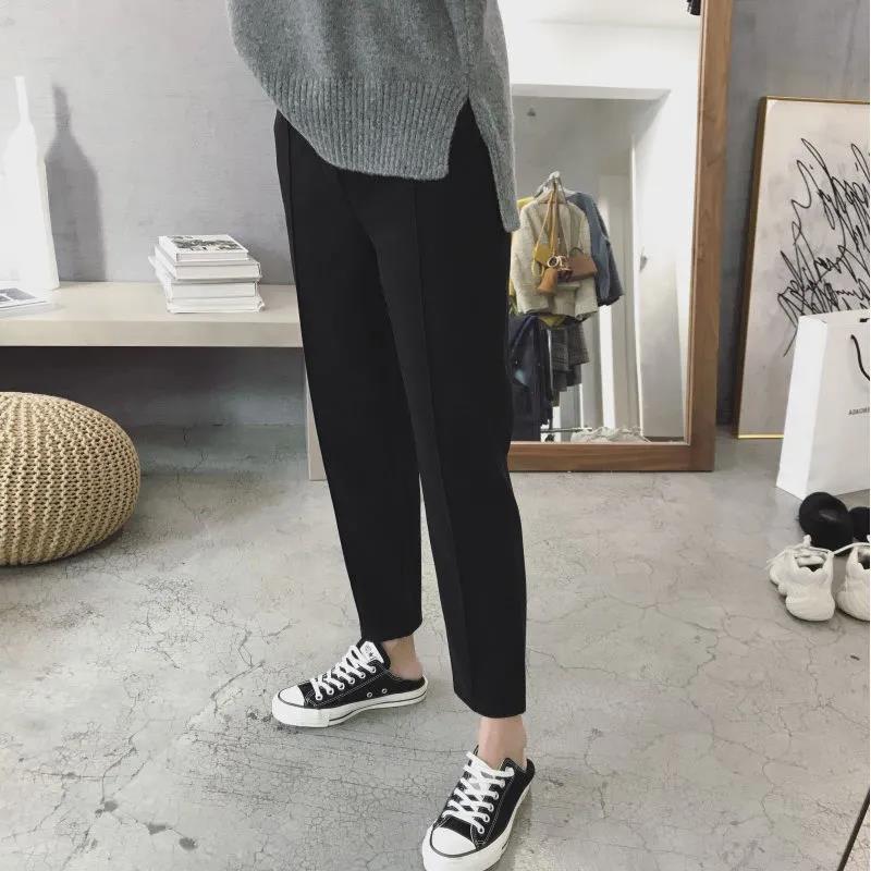 Plush Thick Woolen Casual Pants Women's Autumn and Winter Korean Version of The Wild Trend Loose High Waist Fashion Nine-point Harem Pants