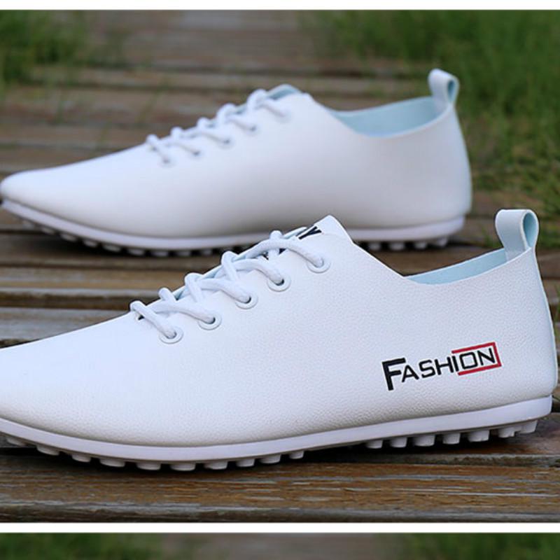 Men's casual breathable peas shoes soft bottom small leather shoes men's shoes trend white shoes