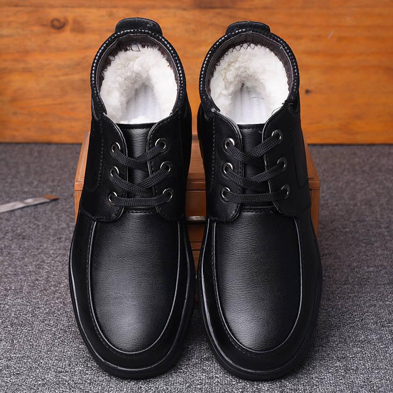 Winter Cotton Shoes All-match Warm Father Shoes Plush Thick High Top Cotton Shoes Men's Boots