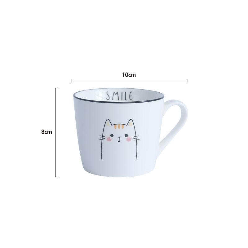 Cup Home Ceramic Creative Water Cup Milk Breakfast Cup Parent-child Mug Tea Cup Student Large Capacity Water Cup