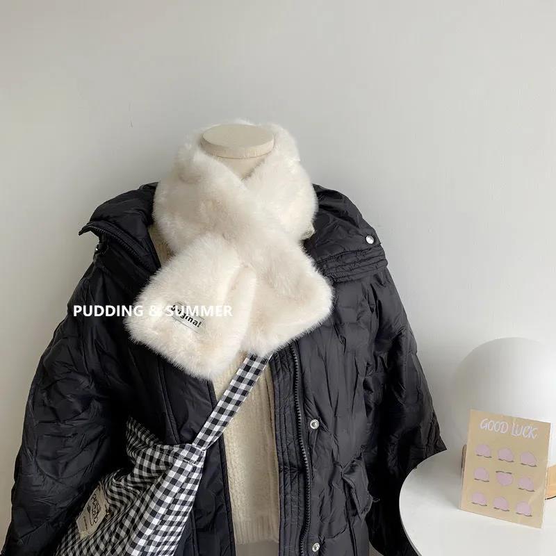 Solid Color Rabbit Fur Scarf Women's Winter Korean Version All-match Student Warm Scarf