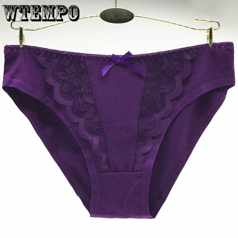 WTEMPO 6 Pcs/Lot cotton Panties Underwear Briefs Lingerie Ladies Knickers Low-Waist Sexy Transparent