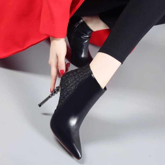 Ankle Boots for Women Leather Boots Women High Heels Boots Women  Sexy Boots Booties Woman Botas