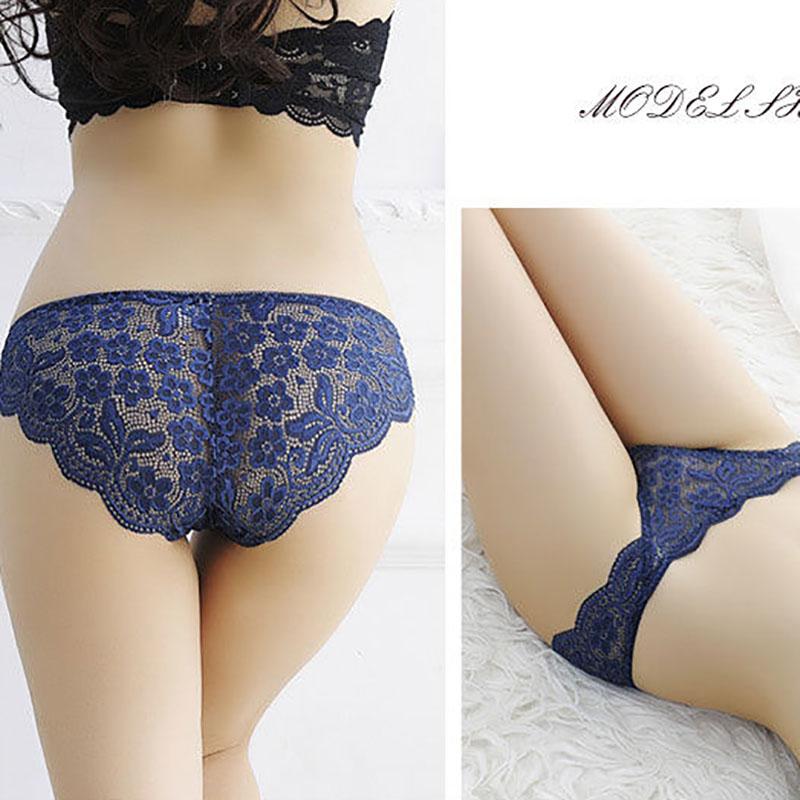 4-pack of Summer Sexy Lace Panties Cotton Crotch Hollow Ladies Panties Seamless Low-rise Women's Underwear