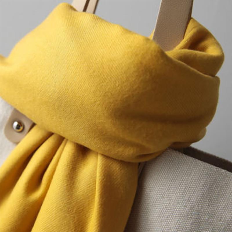 Women's Oversized Scarf Warm Tassel Shawl Solid Color Imitation Cashmere Thickened Dual-use Winter