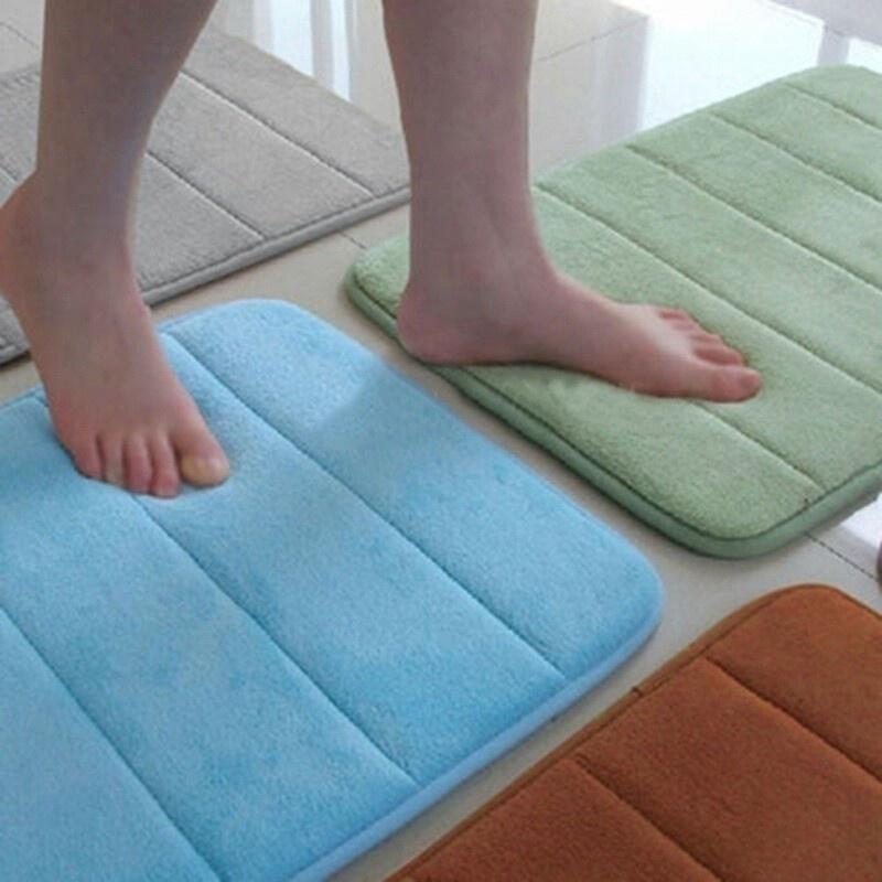 Microfibre Absorbent Slip-resistant Rugs Pad Memory Foam Mat  Bathroom Shower Bath Non-slip Carpet