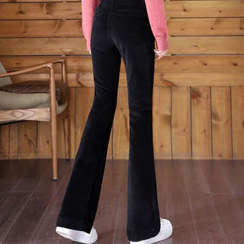 Autumn and Winter Woven Waters Sloppid Pants High Waist Thin Velvet Thickening Repair Plus Velvet Trousers