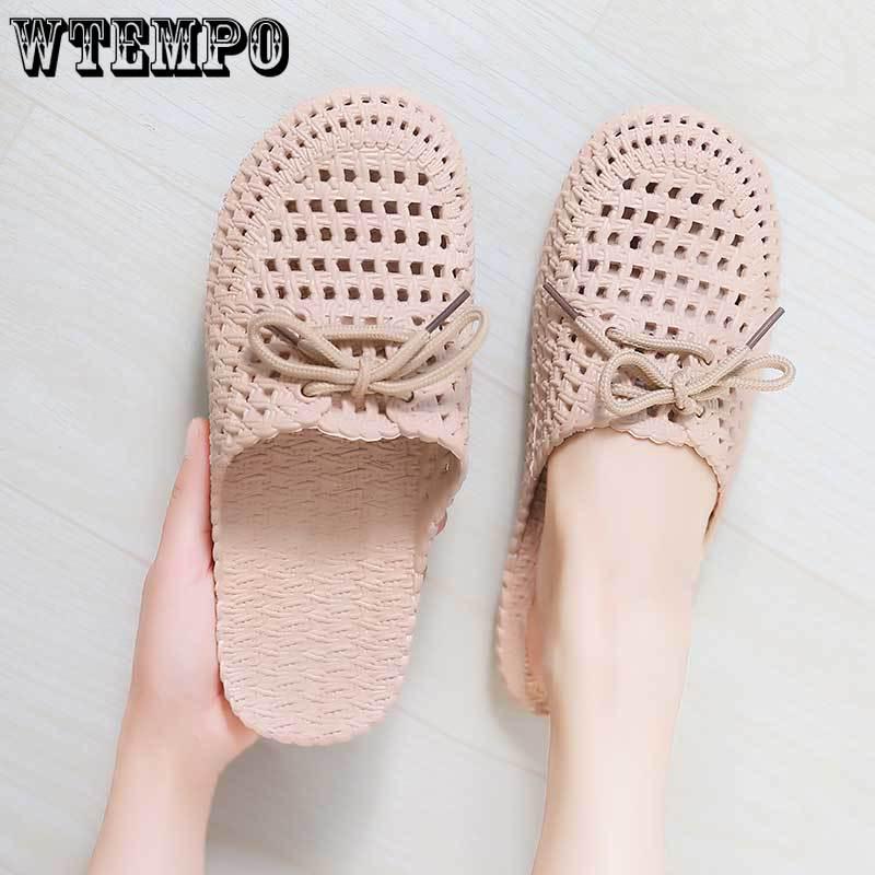 Slippers Female Summer Hollow Shoes Indoor and Outdoor Wear Bathroom Bath Beach Slippers