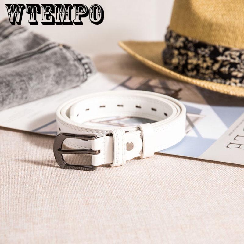 Metal Buckle Thin Casual Belt For Women Leather Belt Female Straps Waistband Accessories