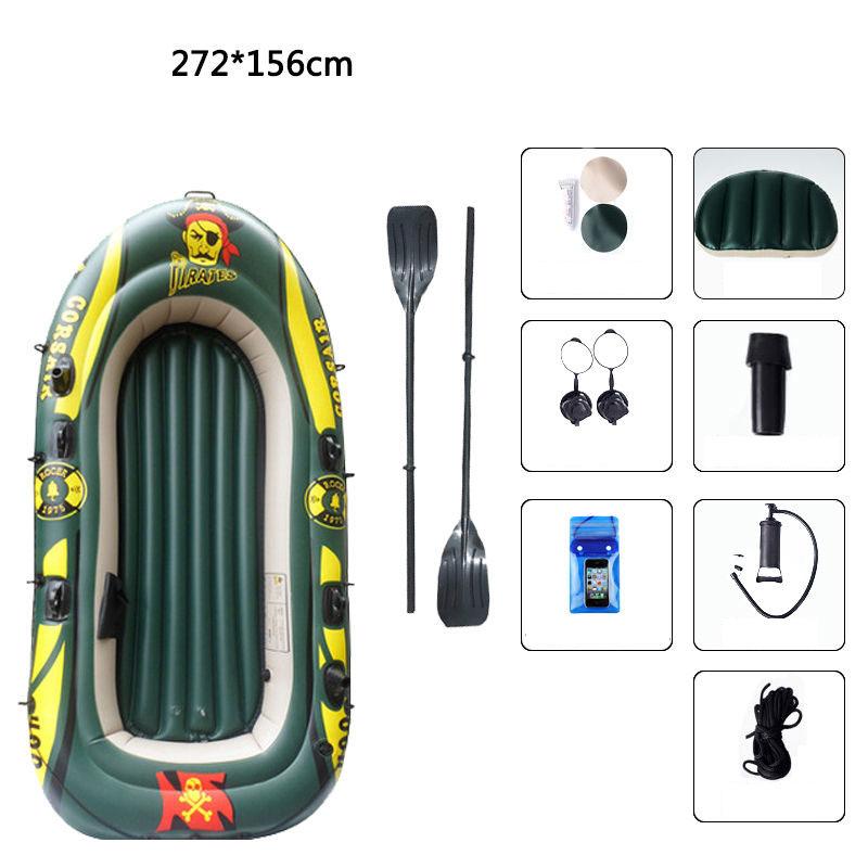 Thickened Inflatable Boat Outdoor Fishing Boat Kayak Assault Boat Hovercraft 2/3/4 Person Rescue Boat