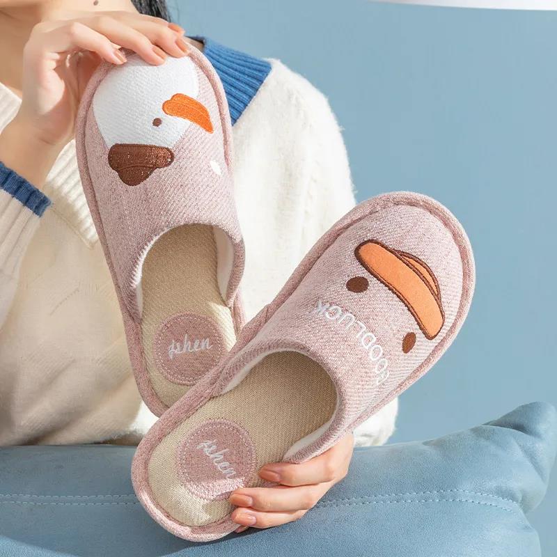 Autumn and Winter Unisex Cotton Slippers Women Non-slip Slippers Soft Home Casual Slippers