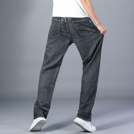 Summer Thin Jeans Young Men Loose Straight Stretch Casual Jeans