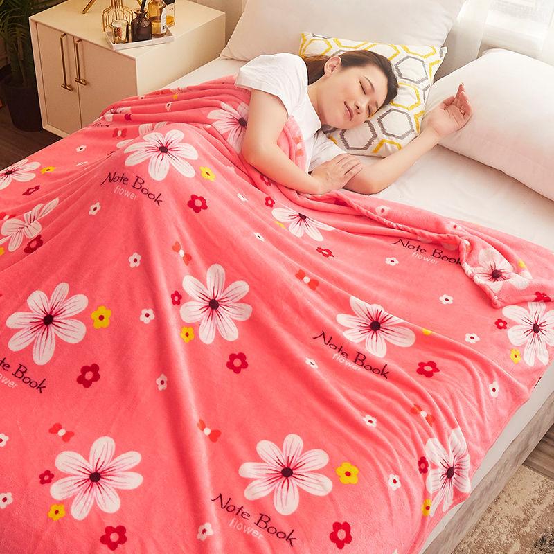 Winter Flannel Blanket Double-sided Plus Fleece Fluffy Warmth and Breathable Sheets Plush Double-sided Fleece Winter Warmth Blanket Siesta Blanket