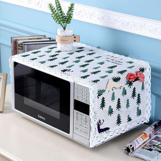 Microwave Oven Cover Towel Cotton and Linen Dust-proof Protective Cover Cloth Easy To Clean Household Storage Cover Cloth