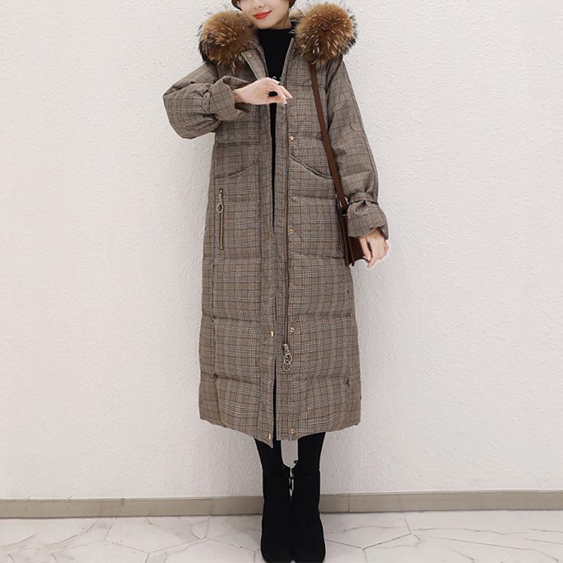 Women's Mid-length Down Jacket Winter Korean Loose Cotton Clothes Casual Hooded Padded Jacket Quilted Jacket