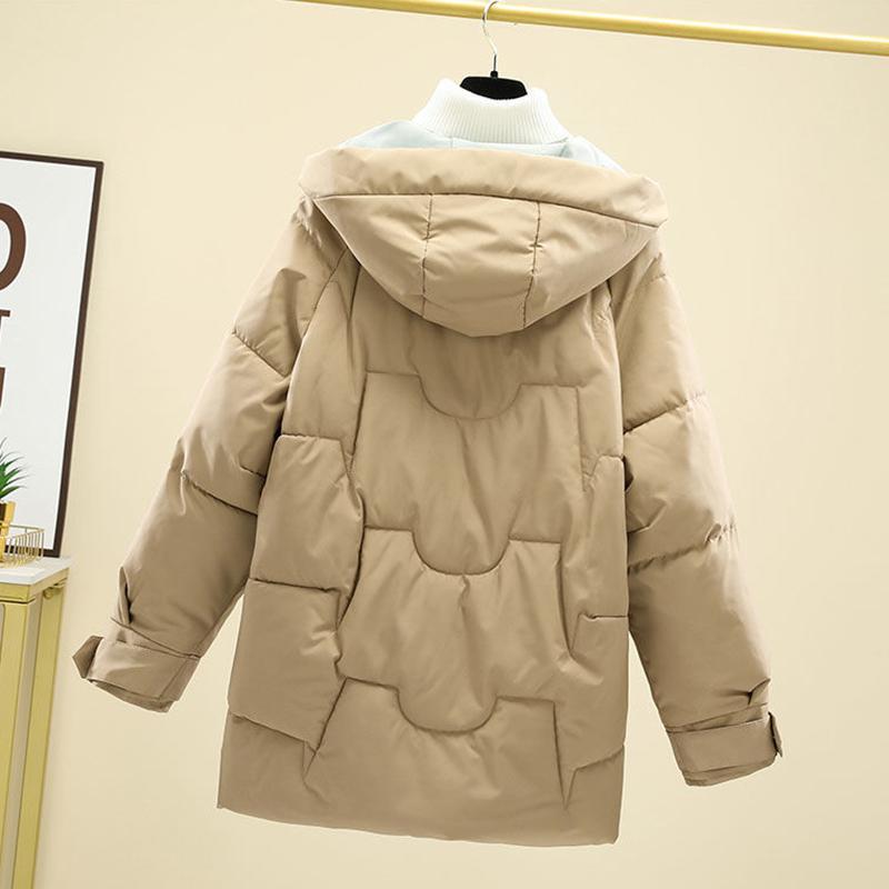 Winter Loose Padded Cotton-padded Jacket Women's Mid-length Hooded Jacket