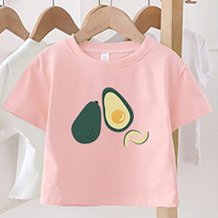 Summer Kids Cute Printing T Shirts Short Sleeve Tops Korean Style O-neck Loose T Shirts For Children Girls Boys