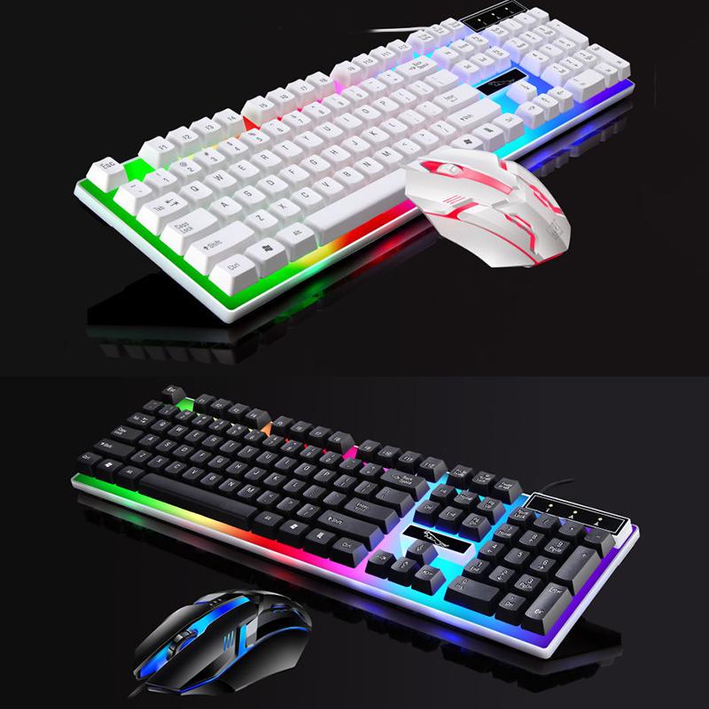 Backlit Keyboard and Mouse Set Suspended Manipulator Feel Office Home Keyboard and Mouse Gaming Computer Notebook Mouse and Keyboard