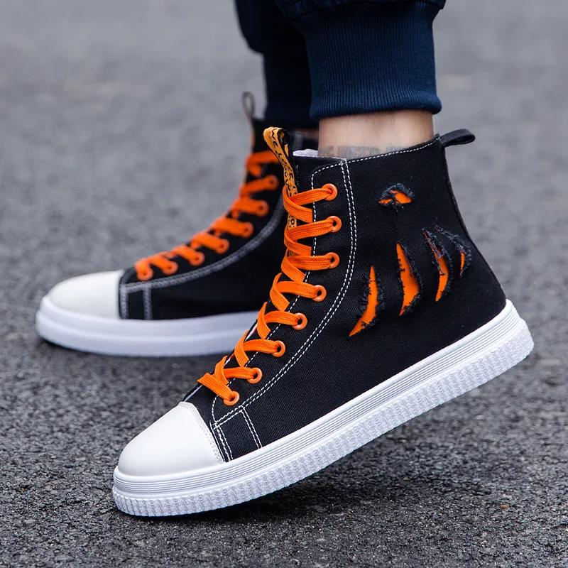 Summer Korean Men's Casual High-top Canvas Shoes All-match Trend Shoes Hip-hop Student Sneakers