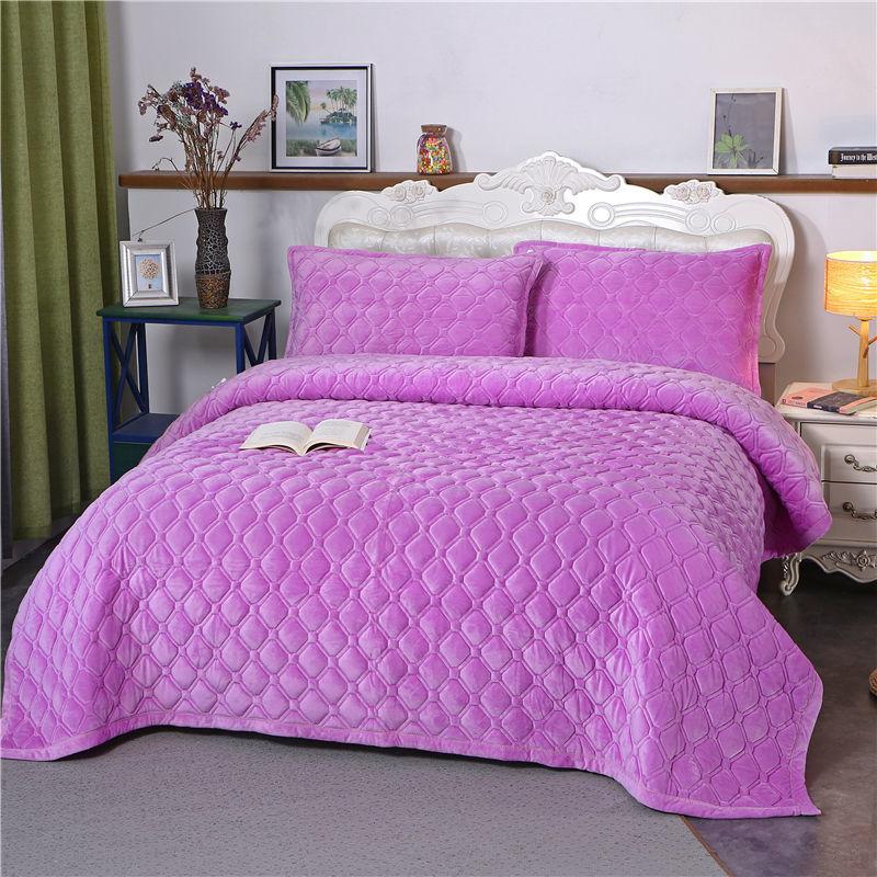 1PC Crystal Fleece Soft Warm Blanket Sheets Thick Ab Version Flannel Bed Cover Blanket Coral Fleece Quilted Sheets Single Double Blanket