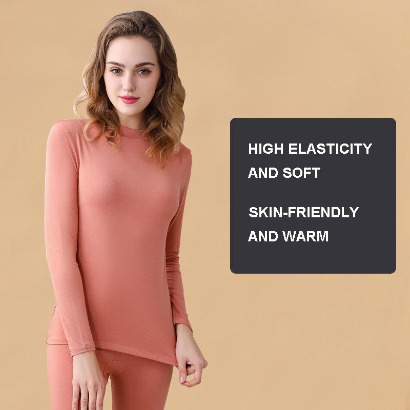 Autumn Clothing Long Trousers Suit Women's Mid-collar Half High-neck Thermal Underwear Thin Section Slimming Line Pants