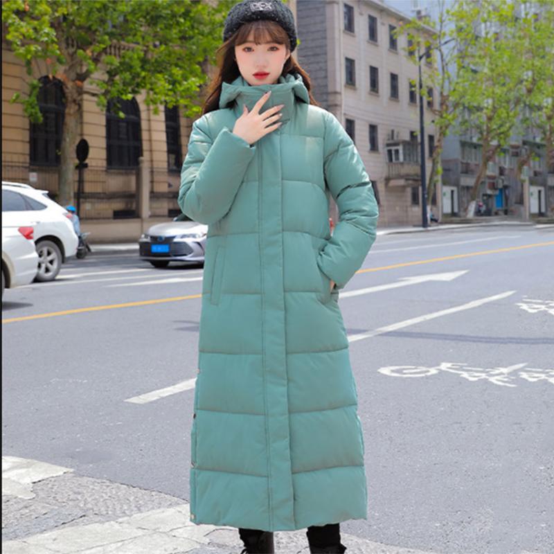 Women's Mid-length Down Jacket Winter Korean Loose Cotton Clothes Casual Hooded Padded Jacket Quilted Jacket